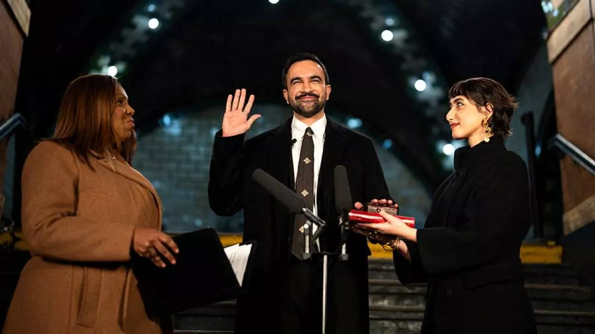 New York City welcomes its first Muslim mayor, taking oath on Quran