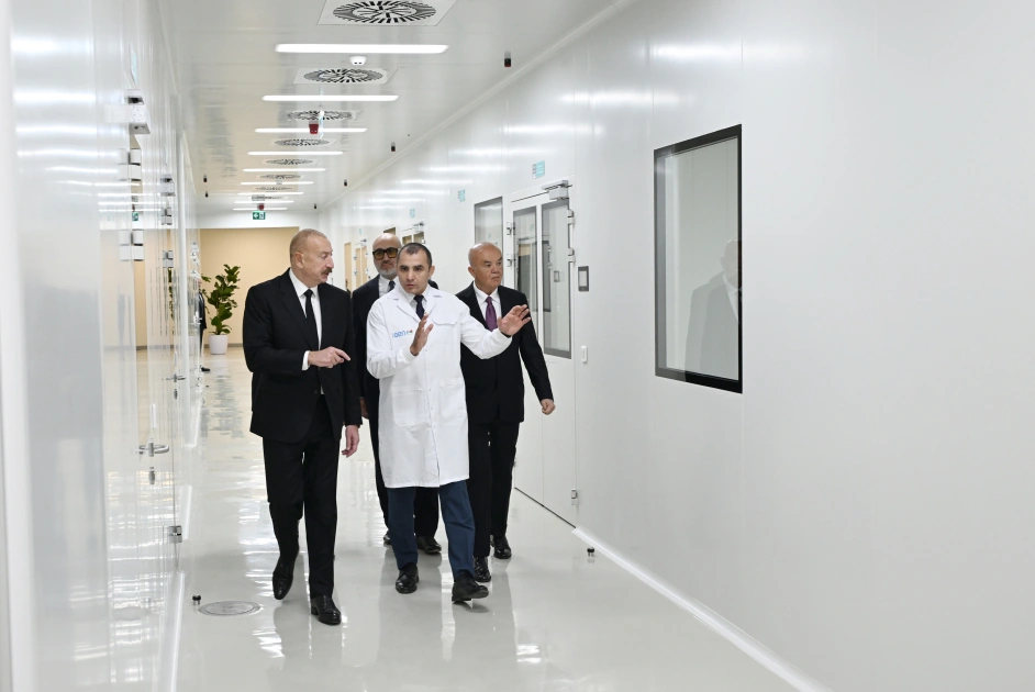 President Ilham Aliyev attends opening of a pharmaceutical manufacturing plant at Pirallahi Industrial Park (PHOTO)