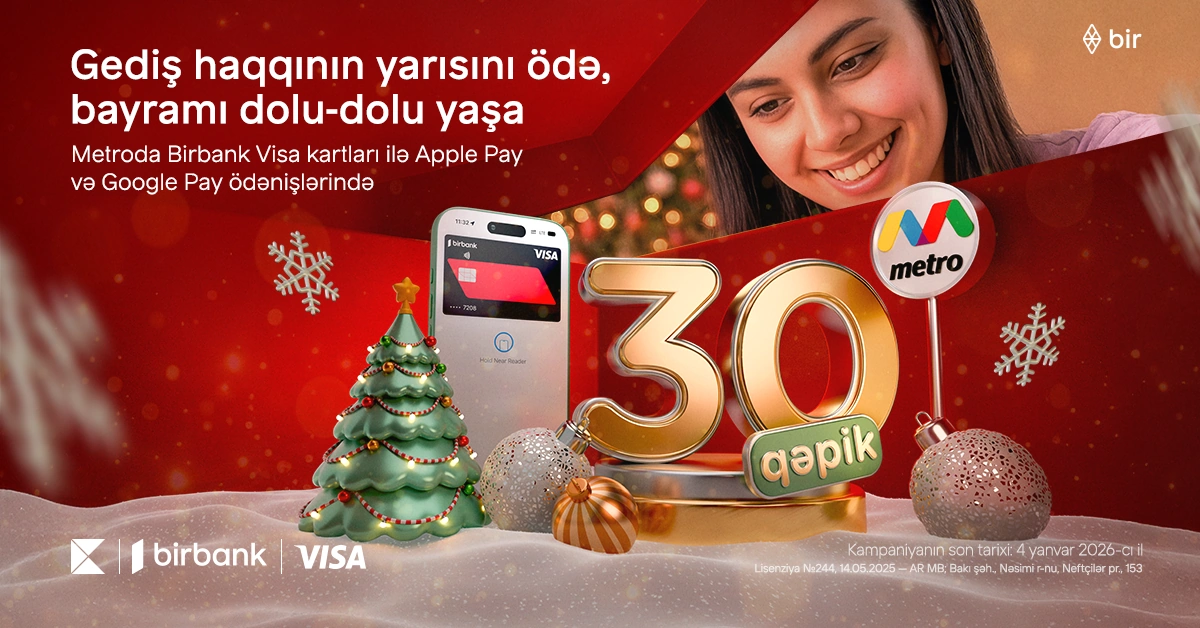 Birbank gifts 50% off metro rides for the holidays