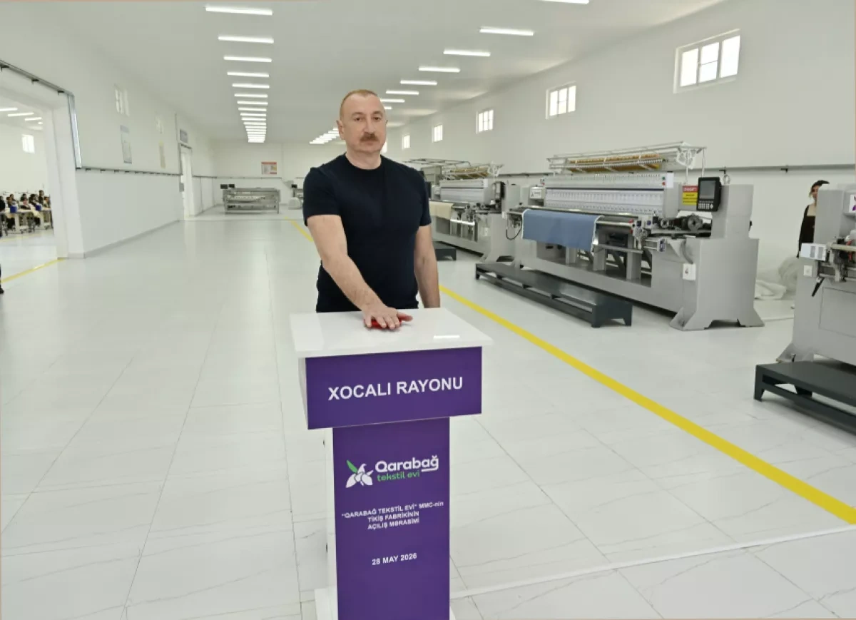 Azerbaijani president inaugurates “Garabagh Textile House” LLC in Khojaly PHOTO