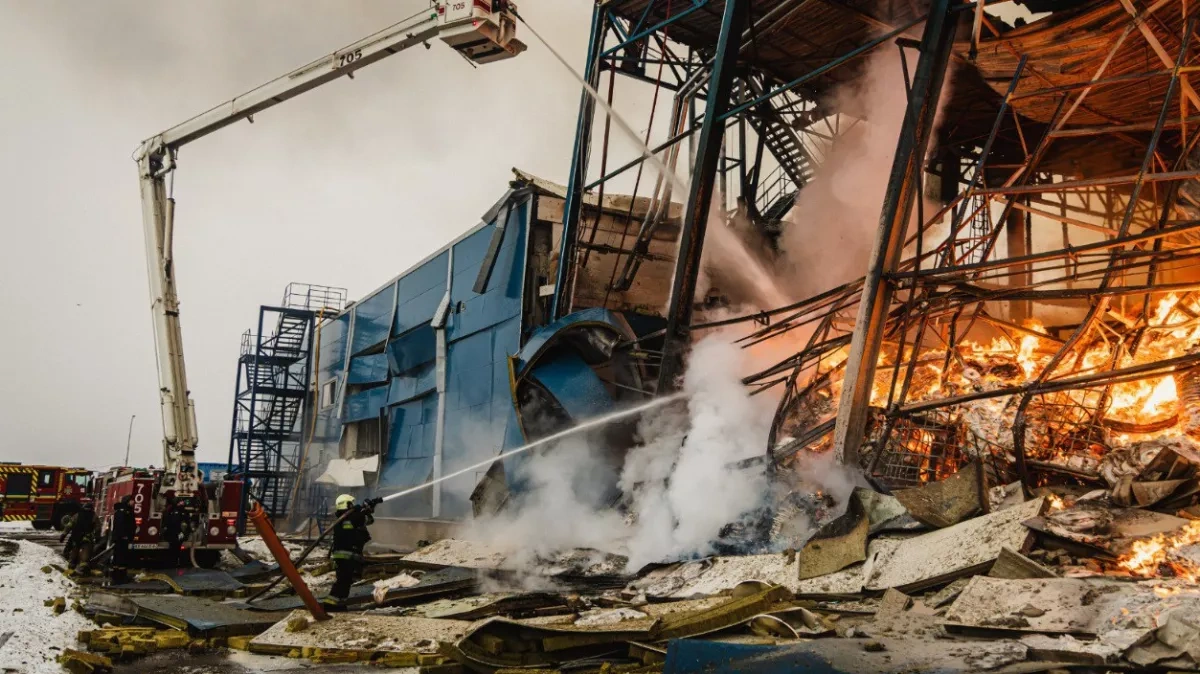 Russia strikes civilian facility in Ukraine's Kharkiv, hits warehouse Photo