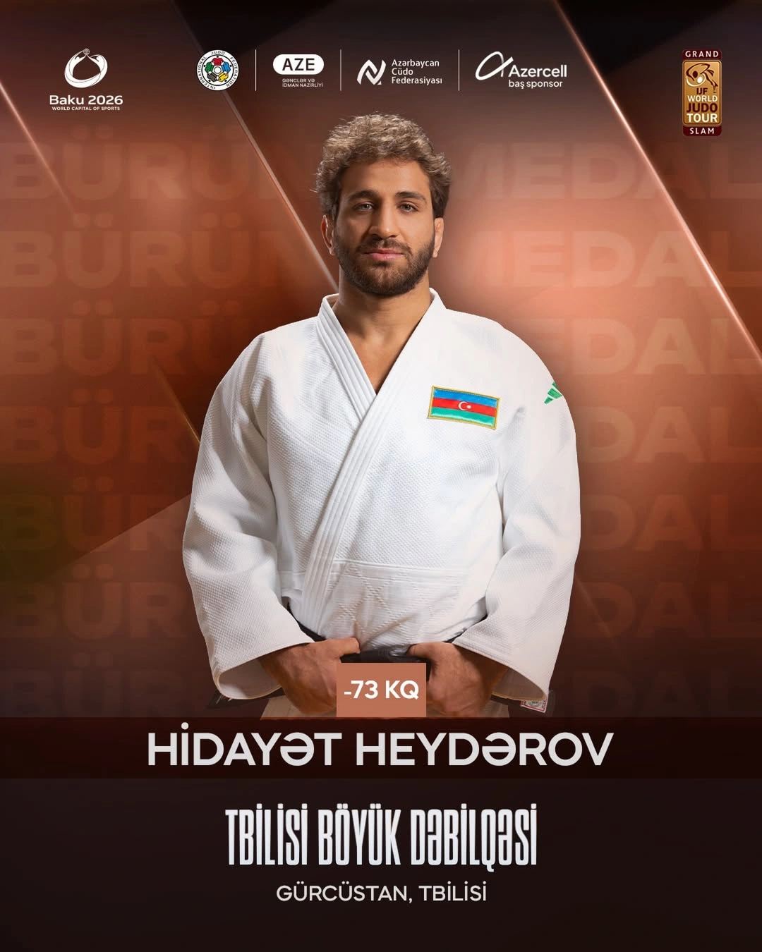 Azerbaijani judoka wins bronze at Tbilisi Grand Slam