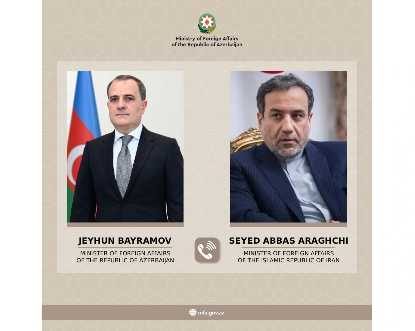 Azerbaijani, Iranian FMs exchange views on ceasefire deal reached with U.S.