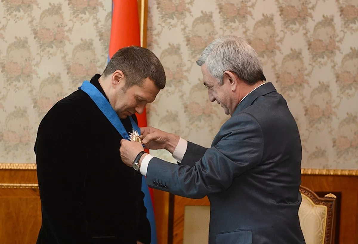 TV chief: Russian host Solovyov must lose Order for inciting attacks on Armenia “This is our shame”