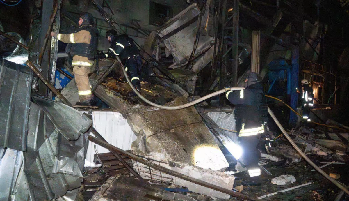 Russian drone attack damages warehouses, production buildings PHOTO