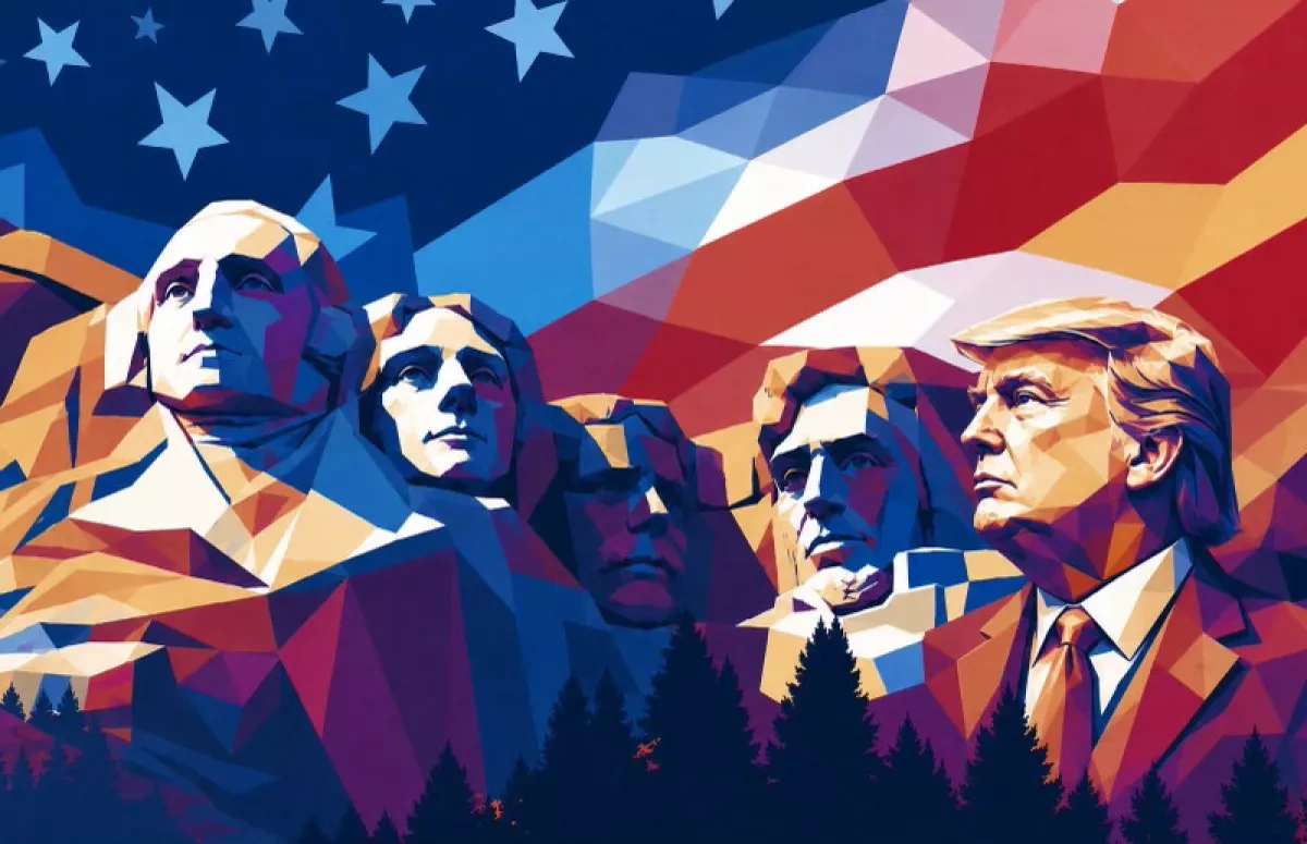 Trump posts image adding himself to Mount Rushmore alongside US presidents