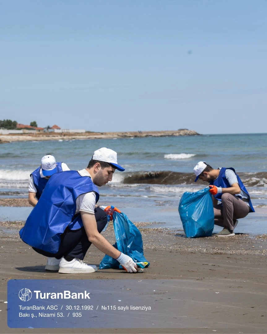 TuranBank conducts Beach Cleanup Campaign on the Caspian Coast in cooperation with the Ministry of Ecology and Natural Resources (PHOTO)