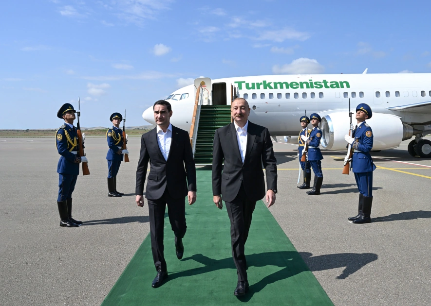 President of Turkmenistan Serdar Berdimuhamedov arrives in Fuzuli district (PHOTO)