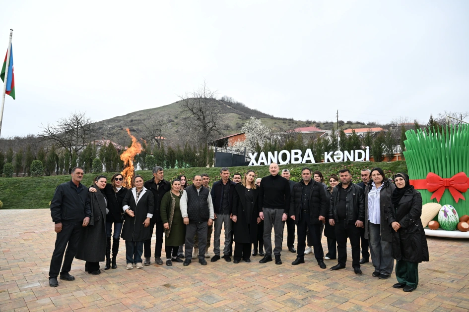 President Ilham Aliyev, First Lady Mehriban Aliyeva inspect restoration of individual houses and infrastructure in Khanoba village of Khojavend (PHOTO)