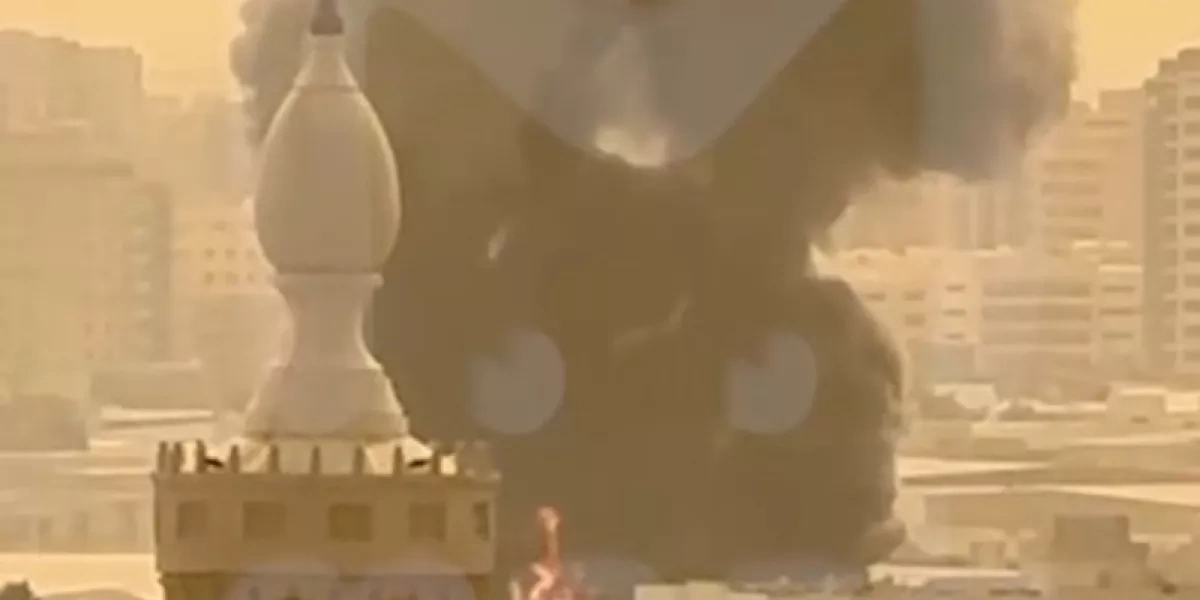 Debris from Iranian Shahed drone hits shopping mall in Sharjah, UAE VIDEO