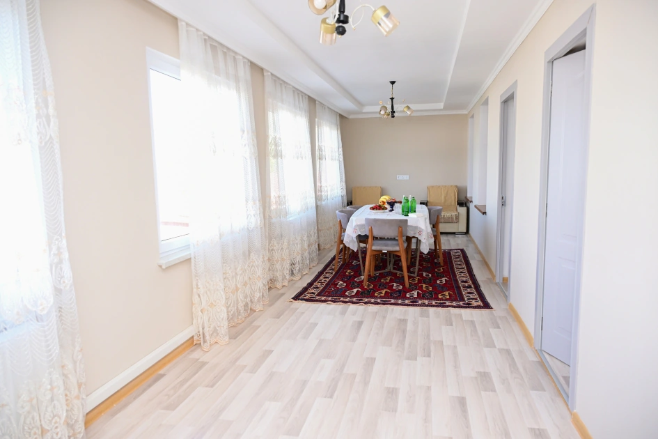President Ilham Aliyev inspects reconstruction progress in Boyuk Galaderesi village of Shusha district, meets with residents (PHOTO)