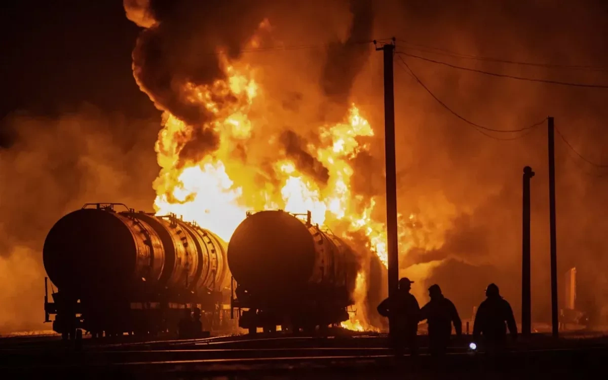 Media: Rail tankers burning near major Russian refinery PHOTO / VIDEO