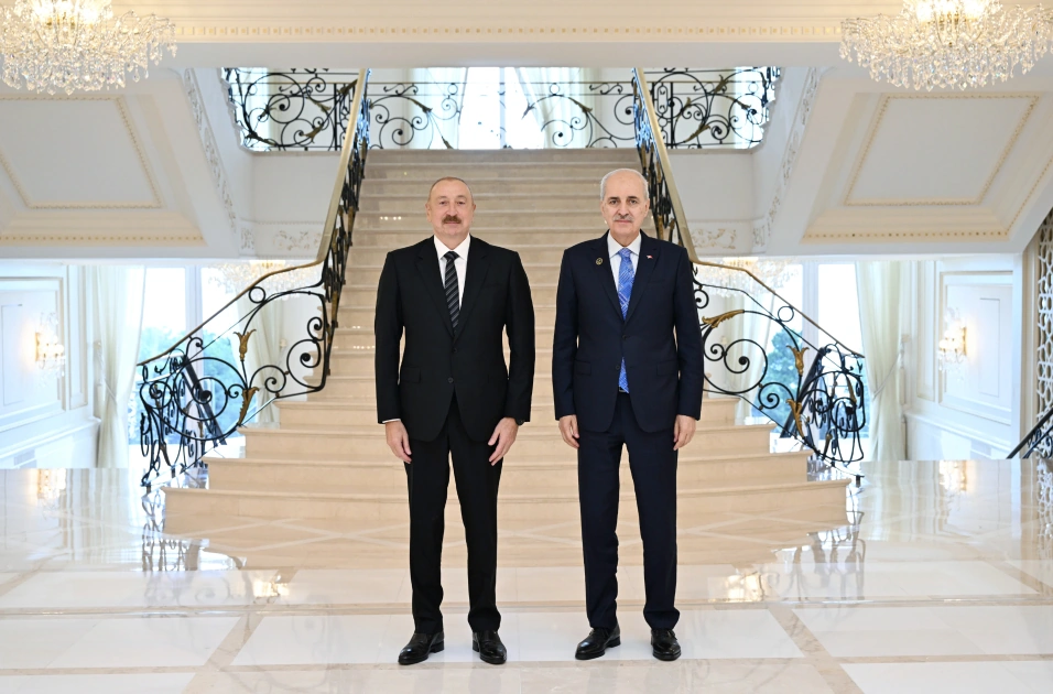 President Ilham Aliyev receives delegation led by Speaker of Grand National Assembly of Türkiye (PHOTO)