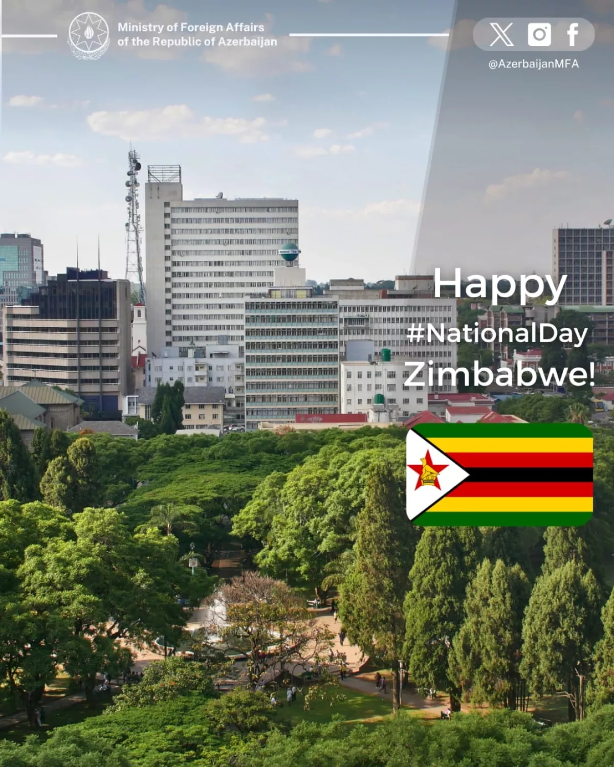 Azerbaijan congratulates Zimbabwe on National Day