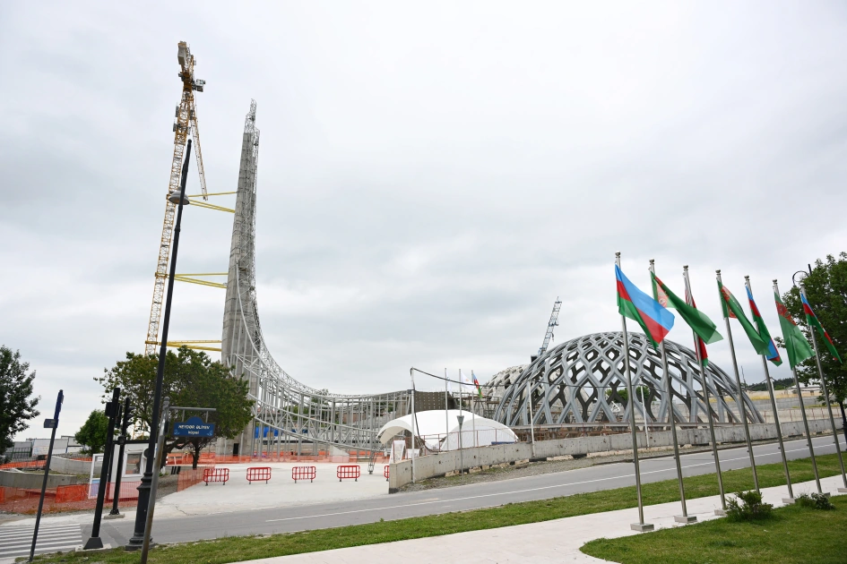 President Ilham Aliyev and President Serdar Berdimuhamedov review progress of construction work at Shusha Mosque (PHOTO)