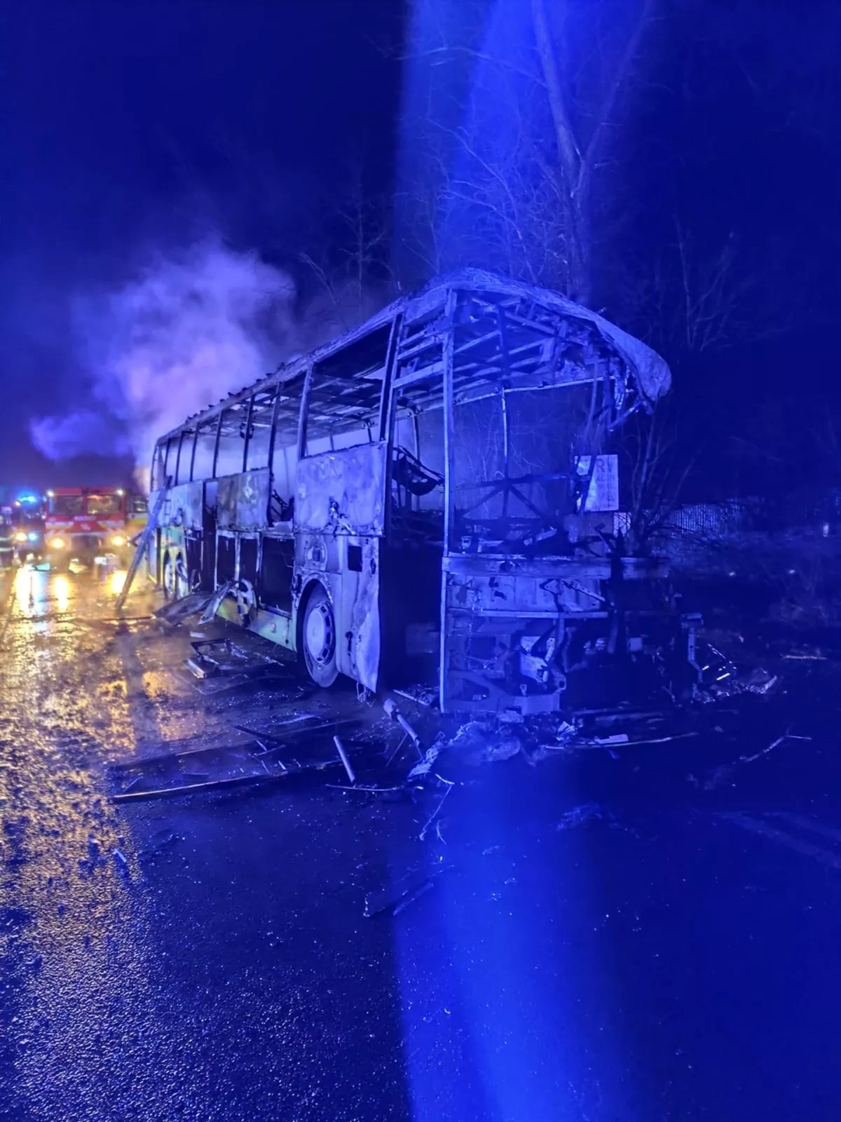 Bus from Kraków to Budapest catches fire after crash in Slovakia, driver dies PHOTO