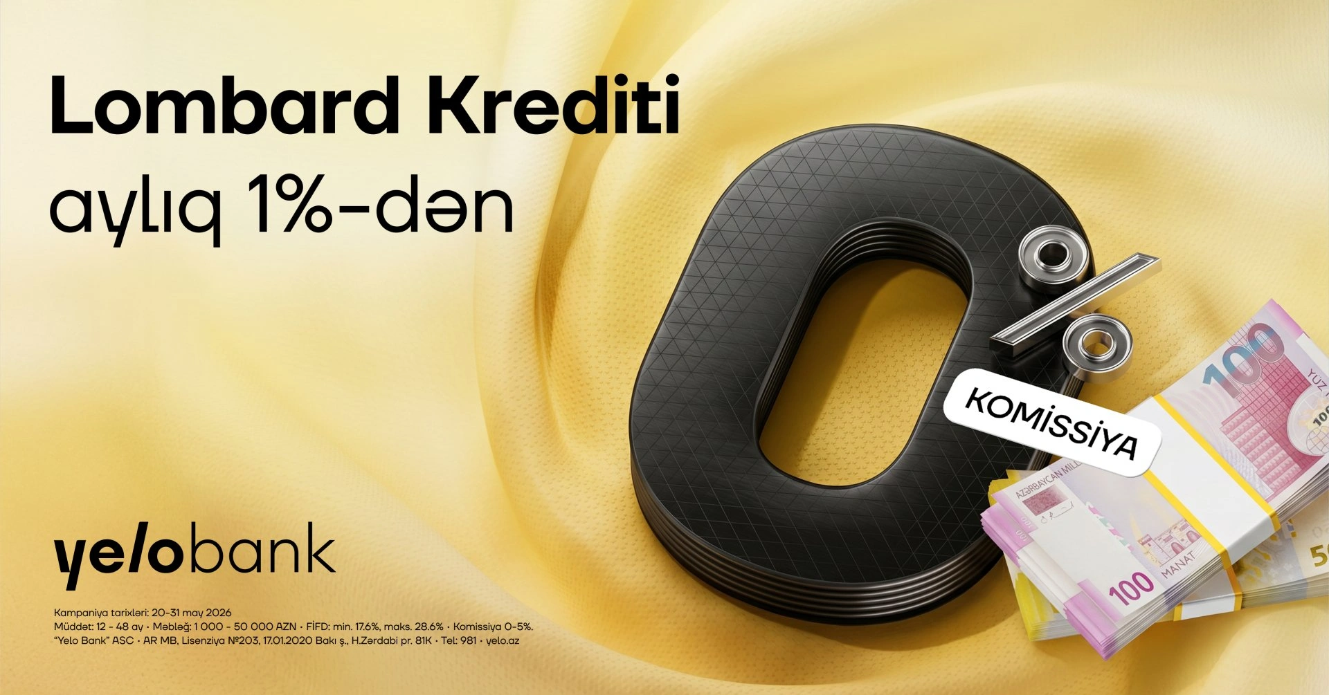Yelo Bank offers gold-backed loans with 0% commission and 1% monthly rates