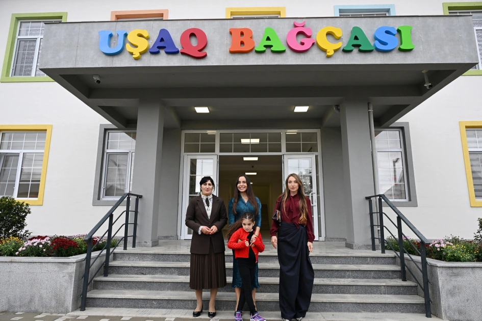 Leyla Aliyeva and Alena Aliyeva attend opening ceremony of nursery-kindergarten inaugurated in Goylar village of Shamakhi district (PHOTO)