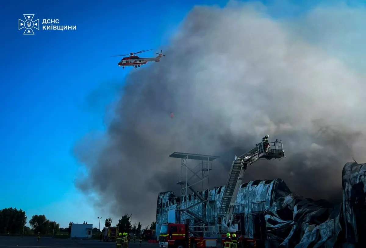 Fuel infrastructure facilities on fire in Kyiv, Ukraine