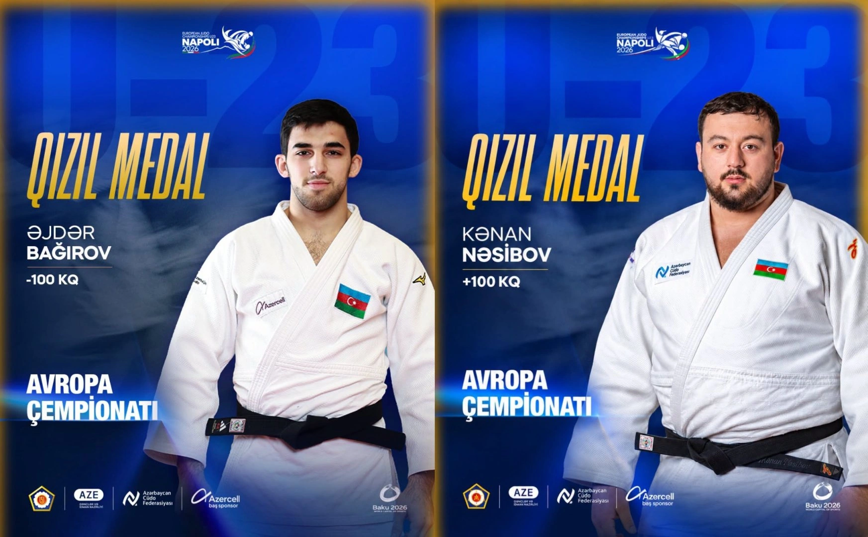 Two more Azerbaijani judokas become European Champions as National Team tops overall standings
