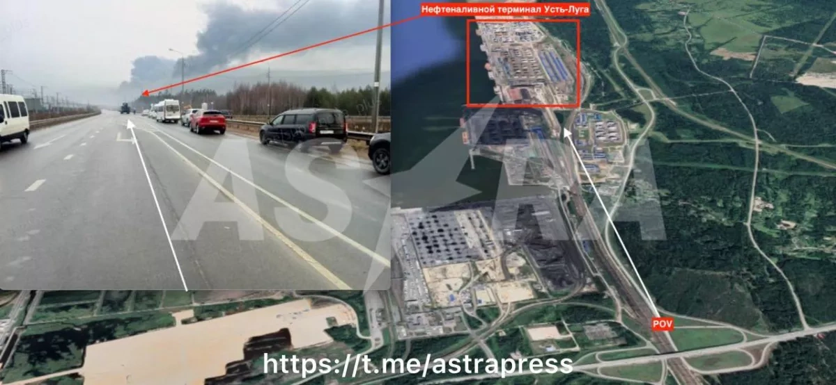 ASTRA reveals footage of repeated drone strikes on Russia’s Ust-Luga port Photo
