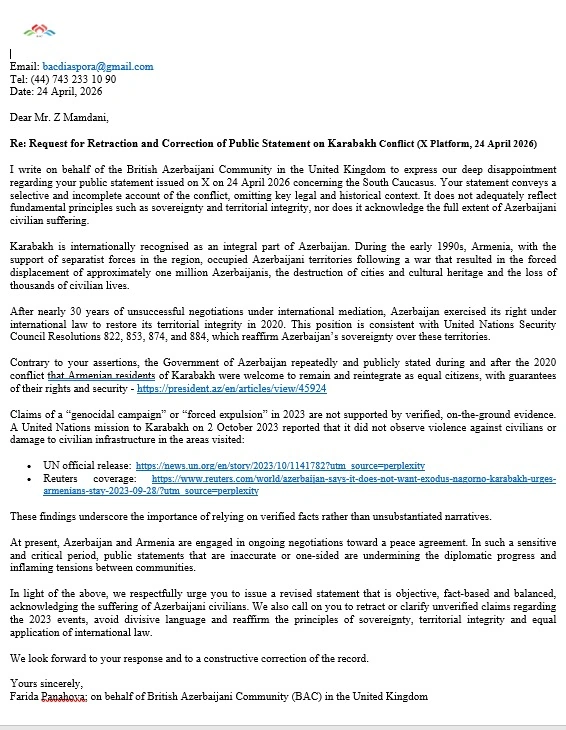 Azerbaijani diaspora voices concern over NYC mayor’s biased statements (PHOTO)