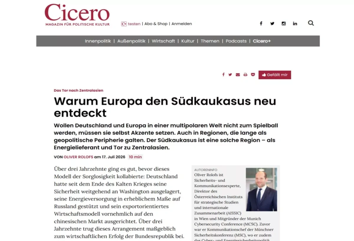 Baku–Berlin strategic partnership enters new phase Review by Teymur Atayev