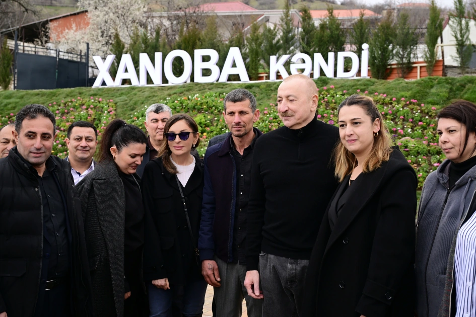 President Ilham Aliyev, First Lady Mehriban Aliyeva inspect restoration of individual houses and infrastructure in Khanoba village of Khojavend (PHOTO)