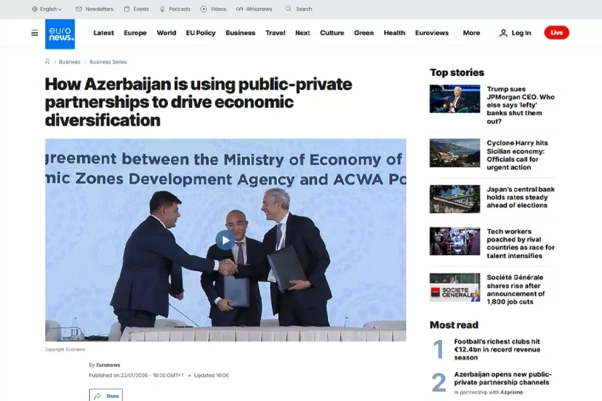 Euronews highlights Azerbaijan’s push for economic diversification VIDEO