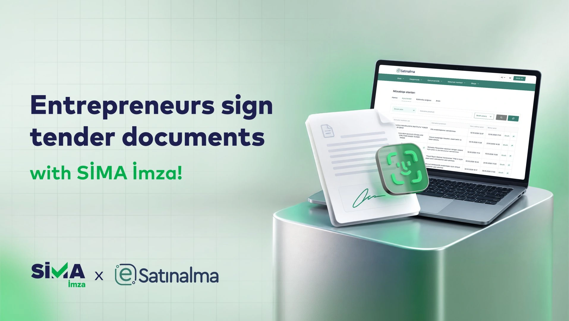 Entrepreneurs will sign documents on Etender.gov.az using SİMA İmza