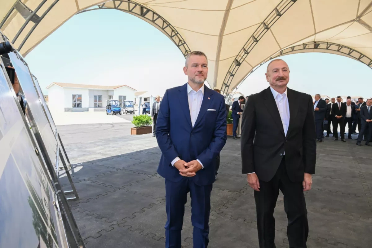 Azerbaijani, Slovak leaders break ground on new secondary school in Aghdam PHOTO