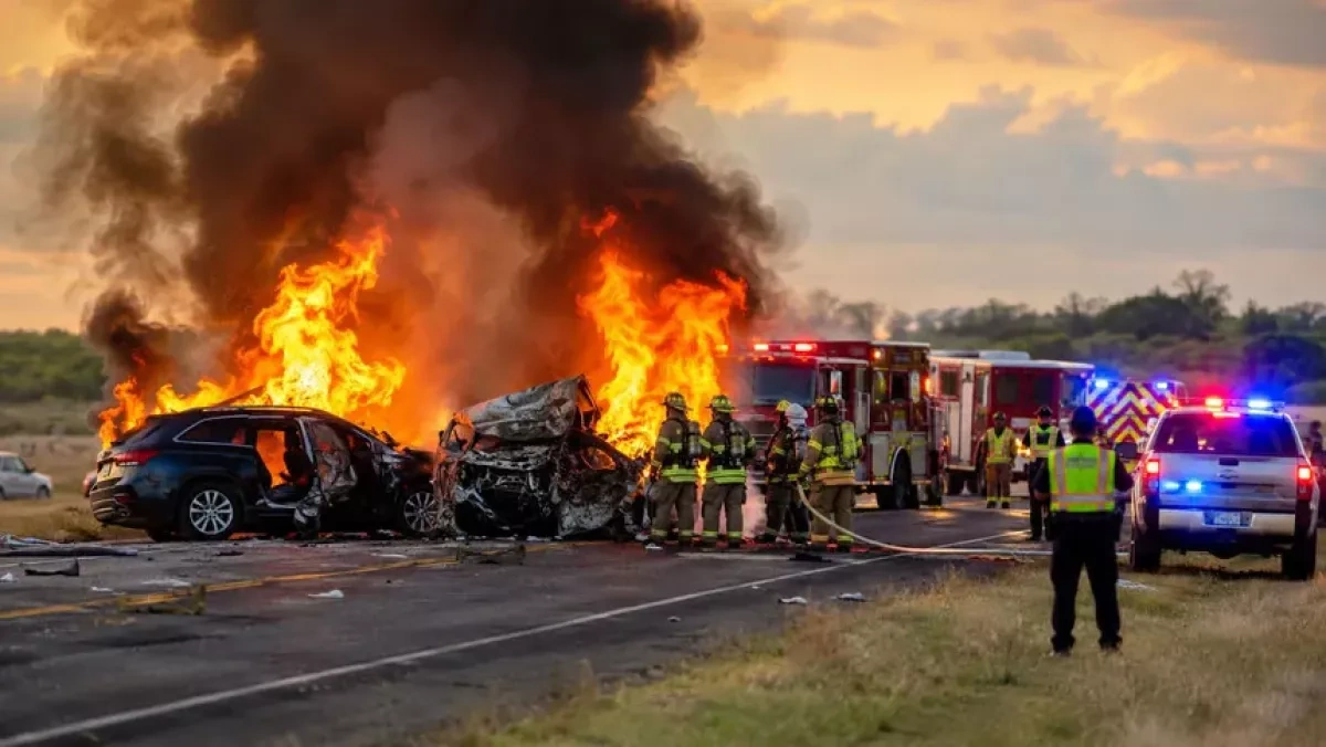 Texas highway crash triggers blaze, claims six lives including children
