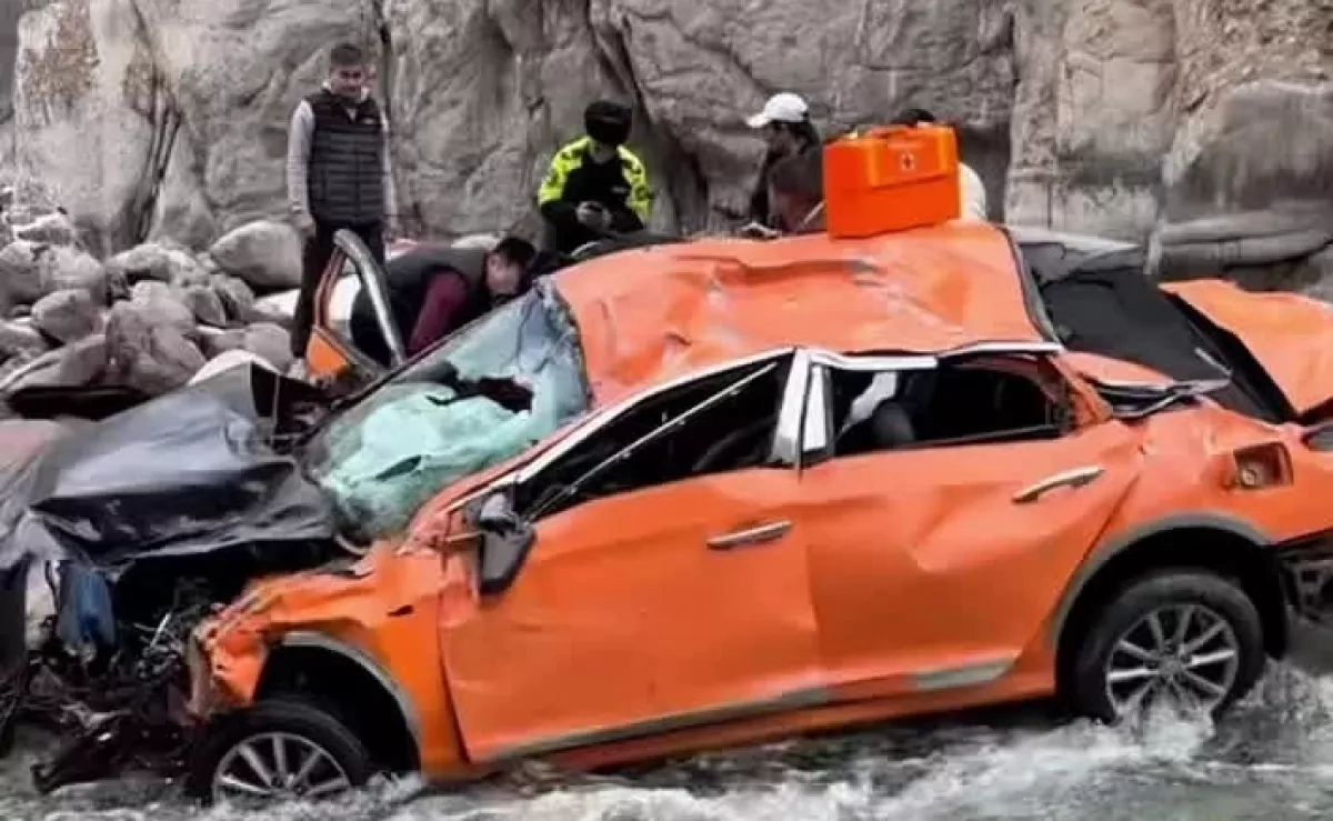 Three killed after car plunges into river in Kyrgyzstan Video