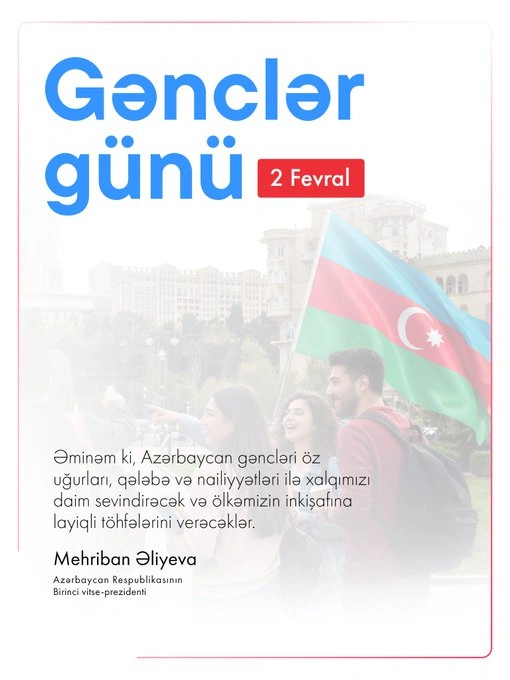 First Vice-President Mehriban Aliyeva makes post on Day of Azerbaijani Youth (PHOTO)