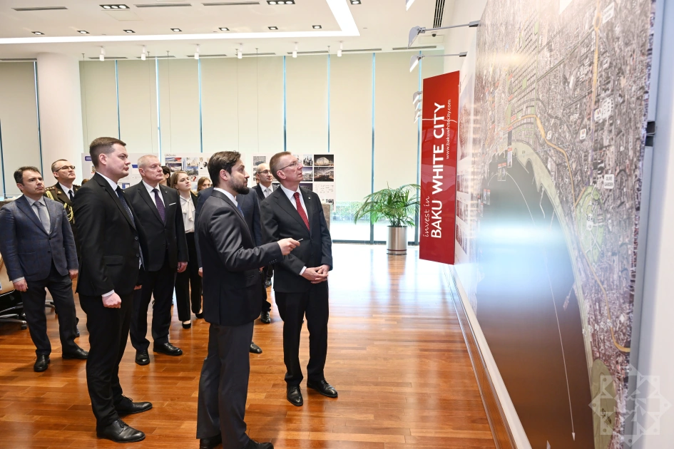 President of Latvia visits Baku White City (PHOTO)