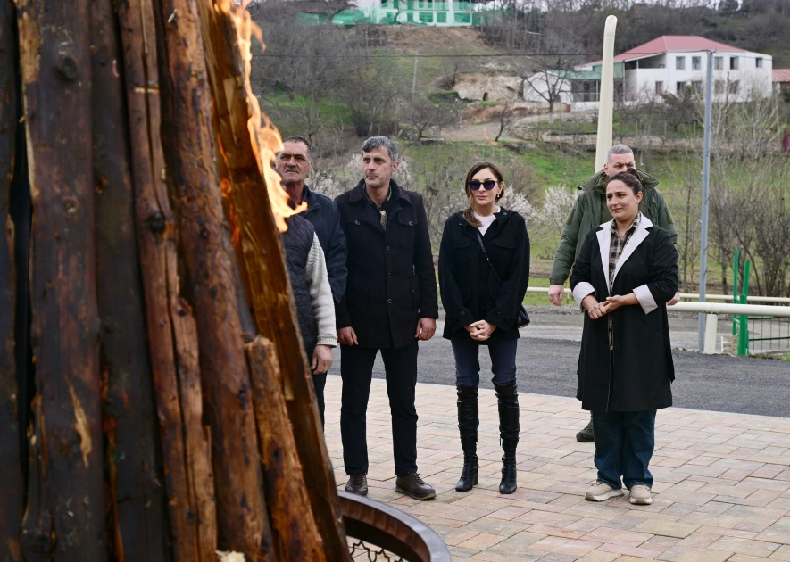 President Ilham Aliyev, First Lady Mehriban Aliyeva inspect restoration of individual houses and infrastructure in Khanoba village of Khojavend (PHOTO)