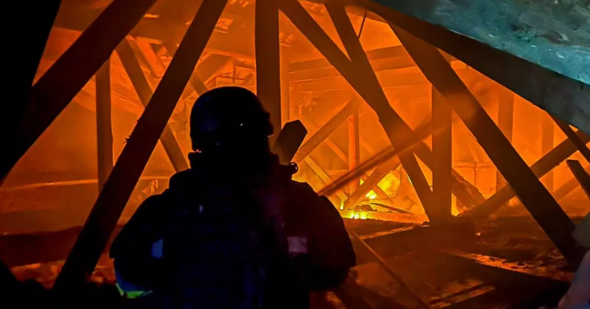 Russian drones strike administrative building in Ukraine's Bolshoy Burluk PHOTO