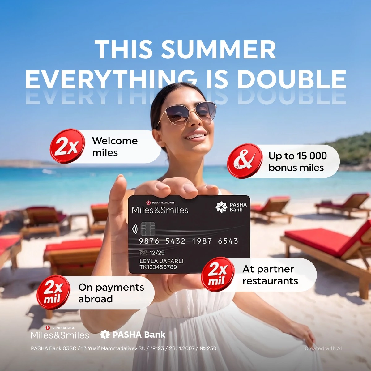 “This summer everything is double!” campaign for Miles&Smiles PASHA Bank cardholders