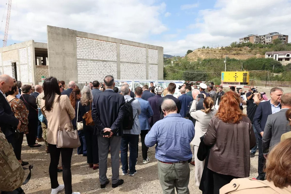 Foreign diplomats tour Khankendi railway and bus station project PHOTO