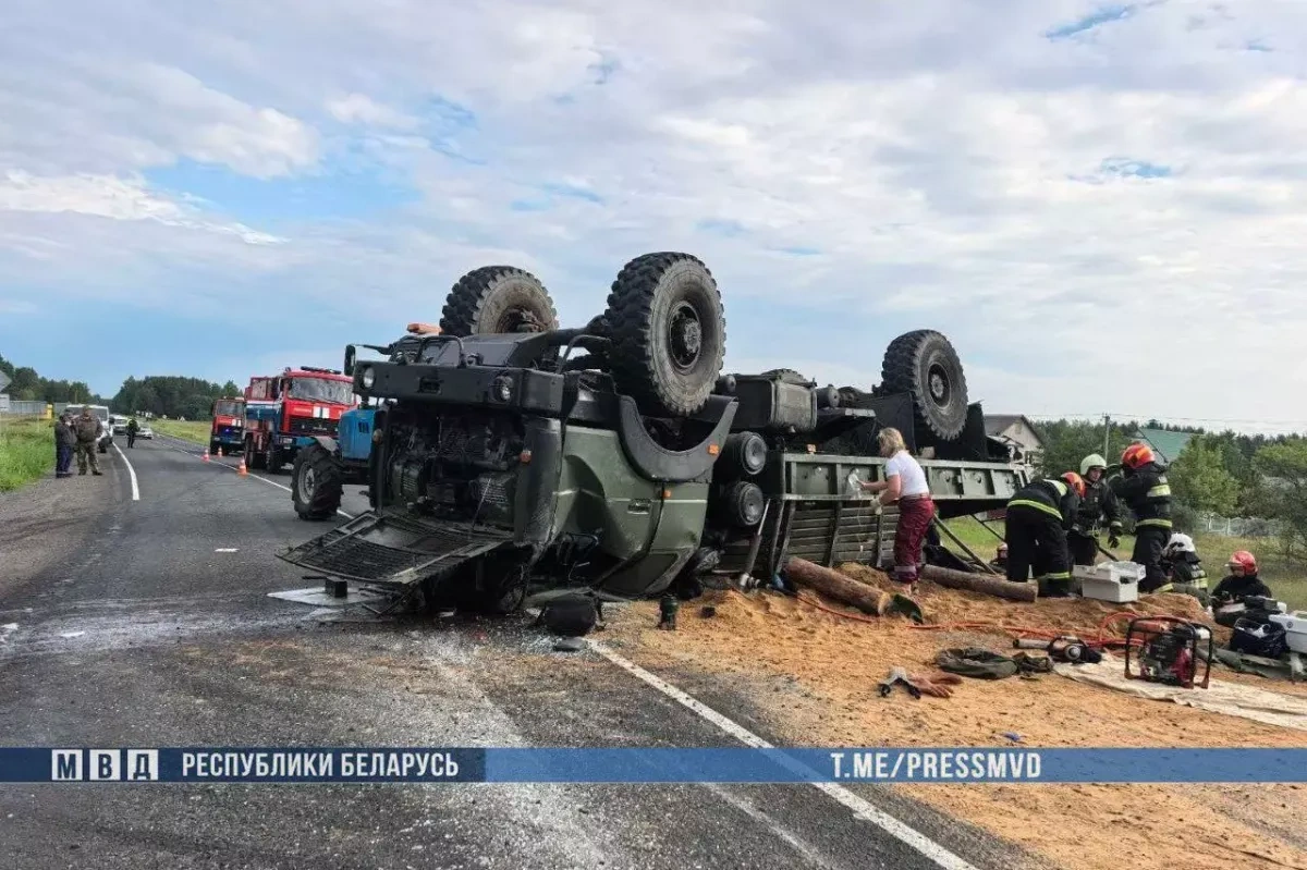 Two killed, 14 injured as Belarusian military truck crashes VIDEO