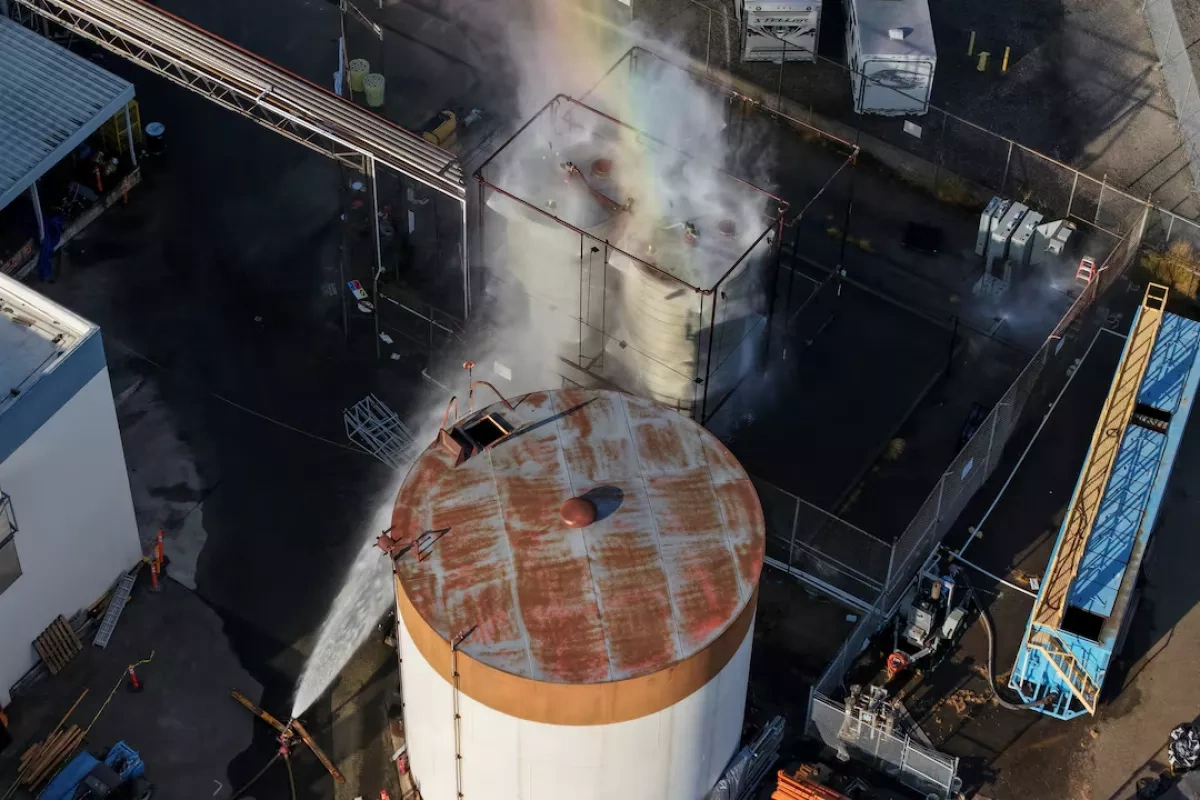 Mass evacuations in California as failing chemical tank threatens explosion