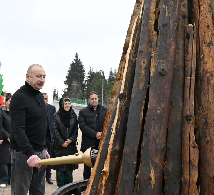 President Ilham Aliyev, First Lady Mehriban Aliyeva inspect restoration of individual houses and infrastructure in Khanoba village of Khojavend (PHOTO)