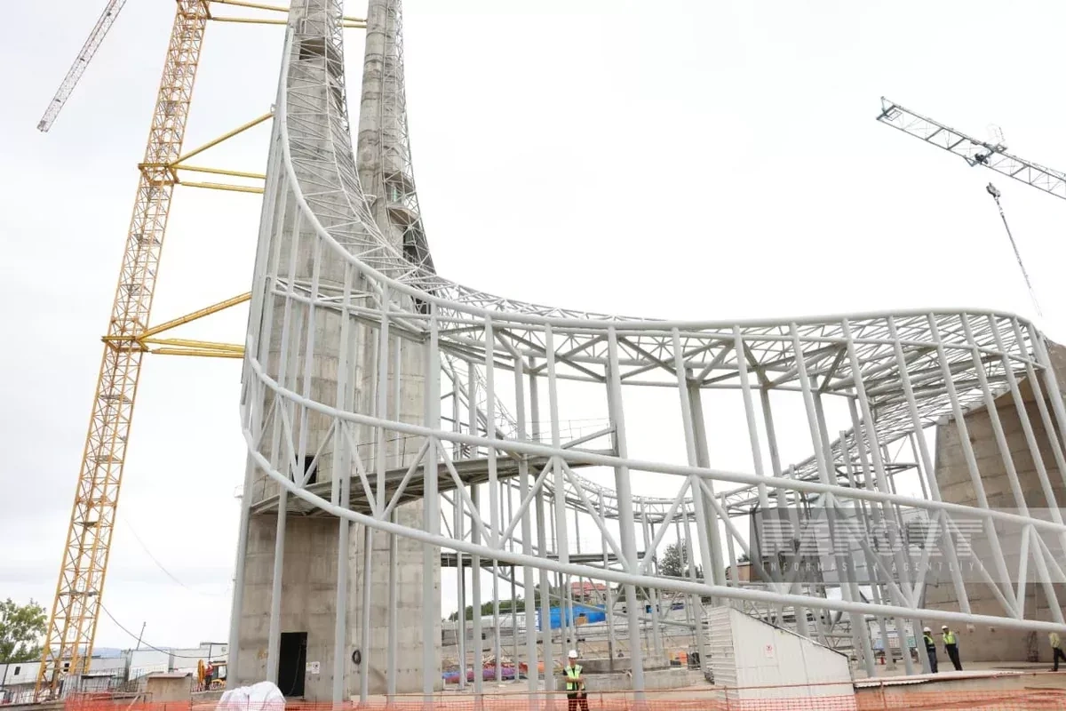 Foreign diplomats tour new Shusha Mosque construction site PHOTO