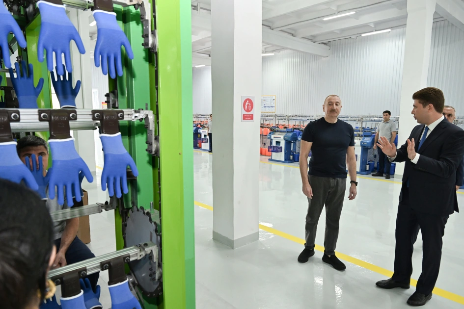 President Ilham Aliyev attends inauguration of work gloves manufacturing enterprise in Khankendi (PHOTO)