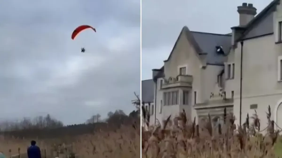Paraglider crashes onto Northern Ireland hotel roof, rescued PHOTO / VIDEO