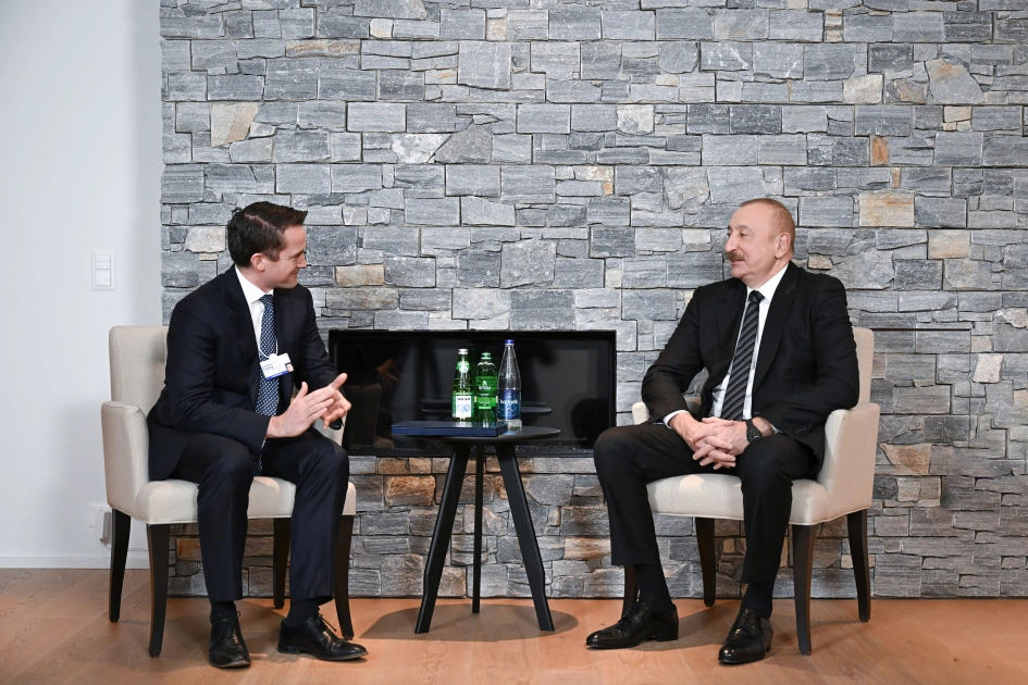 President Ilham Aliyev meets with President of Brookfield Asset Management in Davos (PHOTO)