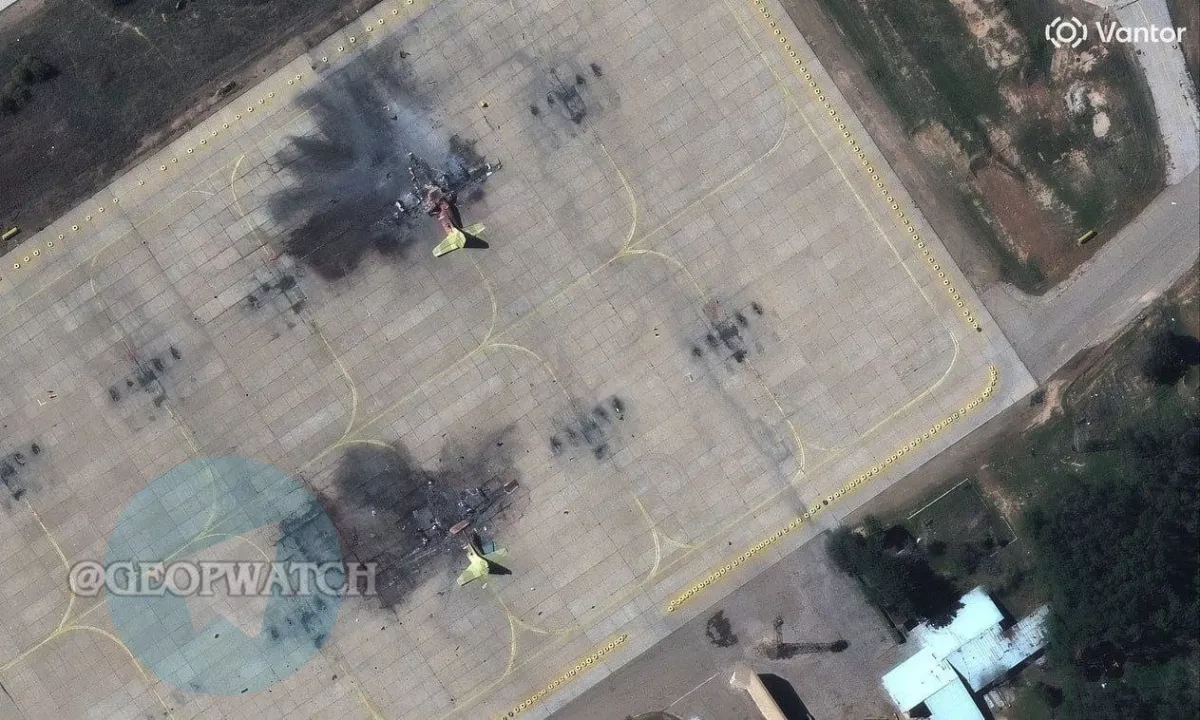 Satellite images show Iranian jets destroyed in Shiraz PHOTO