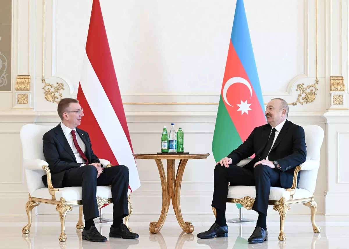 President Aliyev holds one-on-one talks with Latvian counterpart PHOTO