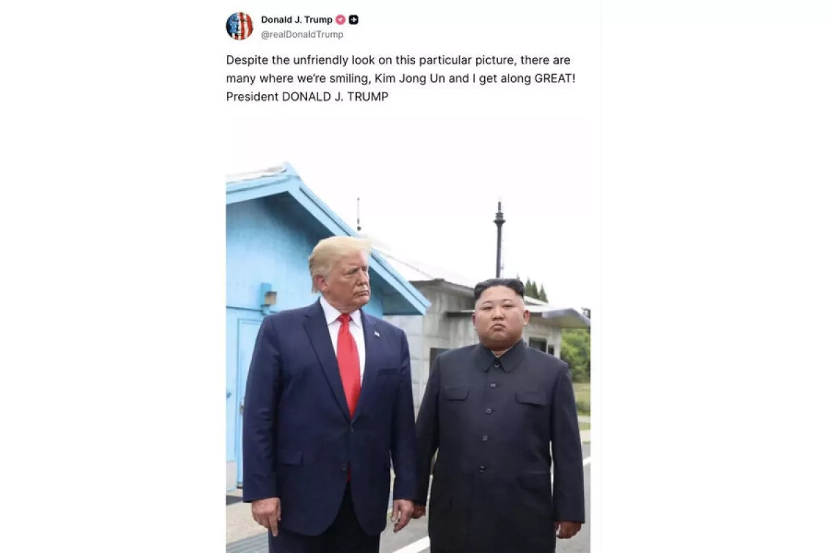 Trump shares new photo with Kim Jong Un, hails their “great” rapport