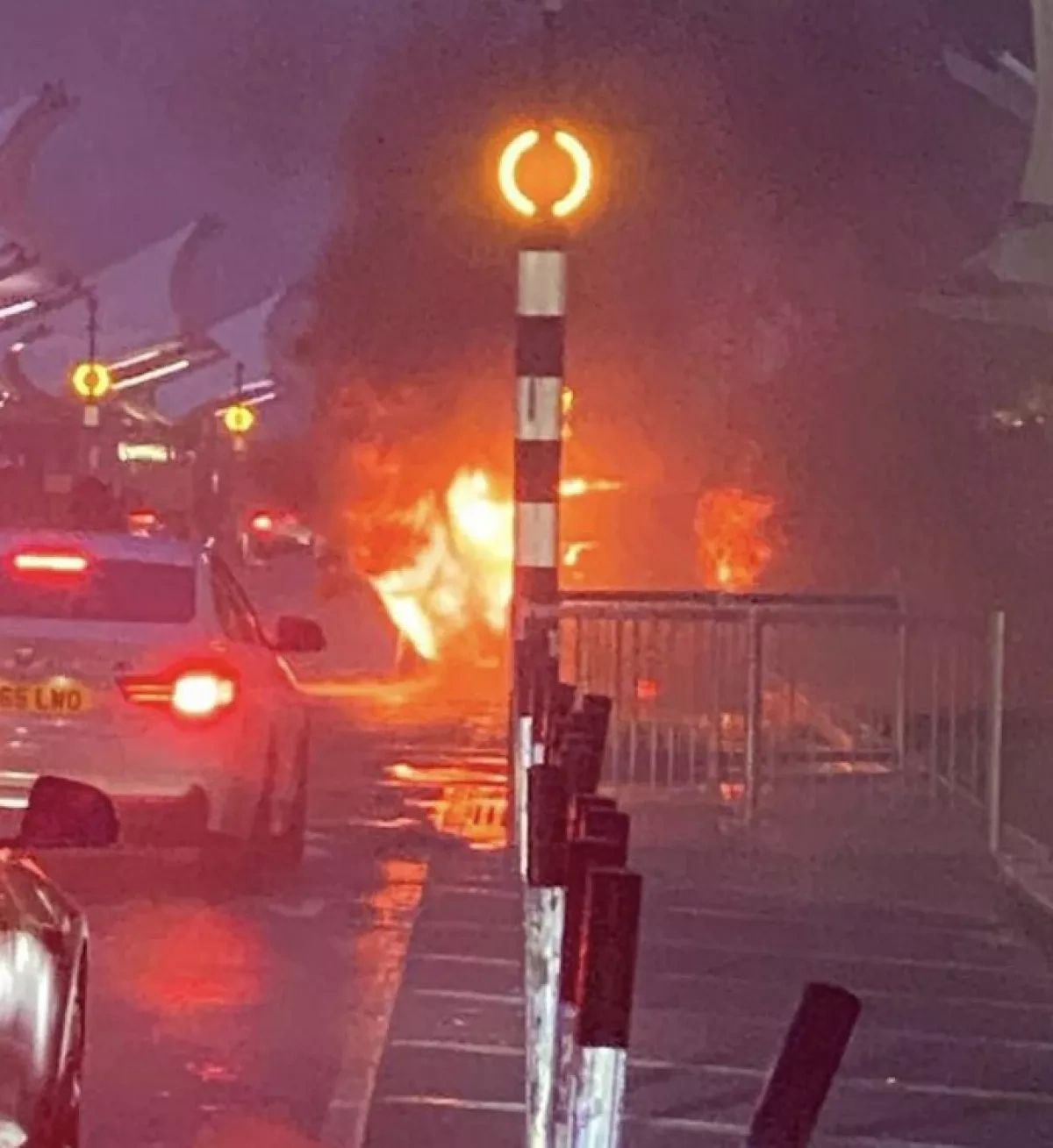 Car blaze erupts outside Heathrow Terminal 5, London, travel unaffected